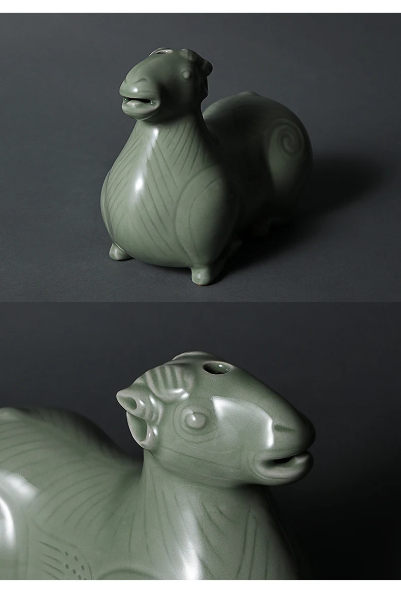 Керамическая Celadon в форме овечки масляная лампа масляная горелка украшение дома и офиса