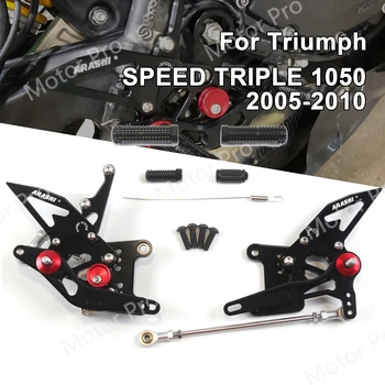 

Adjustable Footrests For Triumph Speed Triple 1050 2005 - 2010 Motorcycle Accessories Foot Peg Rearset Black 2006 2007 2008 2009
