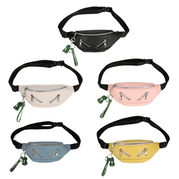 

Creative Fashion Fanny Waist Bag Classic Texture Delicate Chic Women Zipper PU Animal Pendant Chest Pouch Shoulder Packs