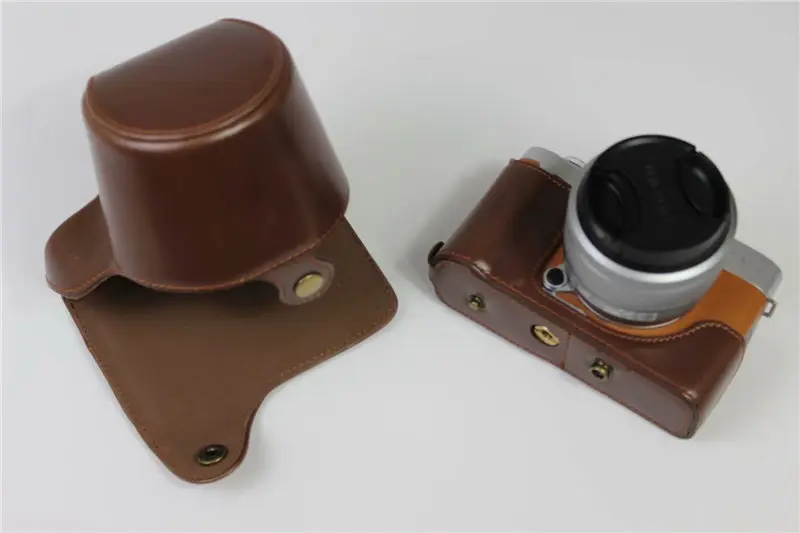 Роскошный кожаный чехол для камеры Fujifilm XA7 XA20 XA5 из искусственной кожи чехол для камеры с ремешком для батареи