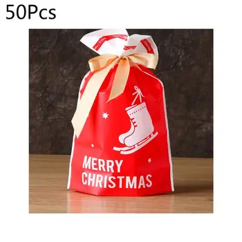 

50PC Christmas Cartoon Rope Bag Goody Bag Wedding Party Candy Bag Gift Bag 67JB