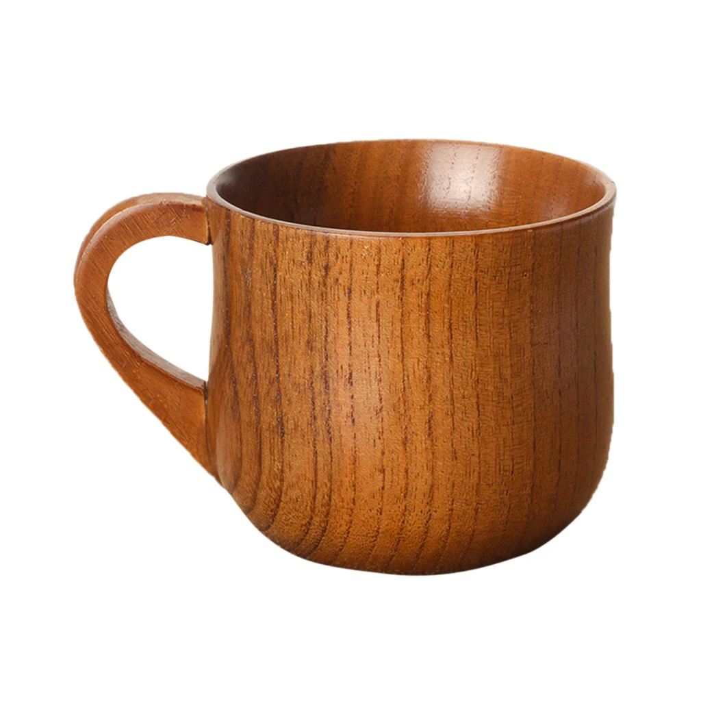 Wooden Beer Mug Crafts Drinking Cup Pint Wood Cups, Handmade Tumblers Teacup With Handle For Hiking Camping Outdoor Sports