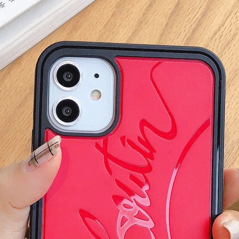 2020 for iPhone 11 pro Max Cover 3D Red Black Bottom Phone Case Luxury Brand Signature Hard Silicone for iPhone 6 7 8 plus Bag
