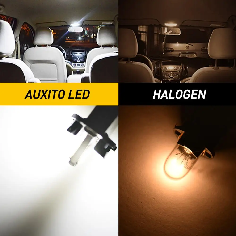 AUXITO 100Pcs W5W T10 LED Canbus Light Bulbs For BMW VW Mercedes benz Car Interior Dome Trunk Lamp Parking Lights Error Free 12V