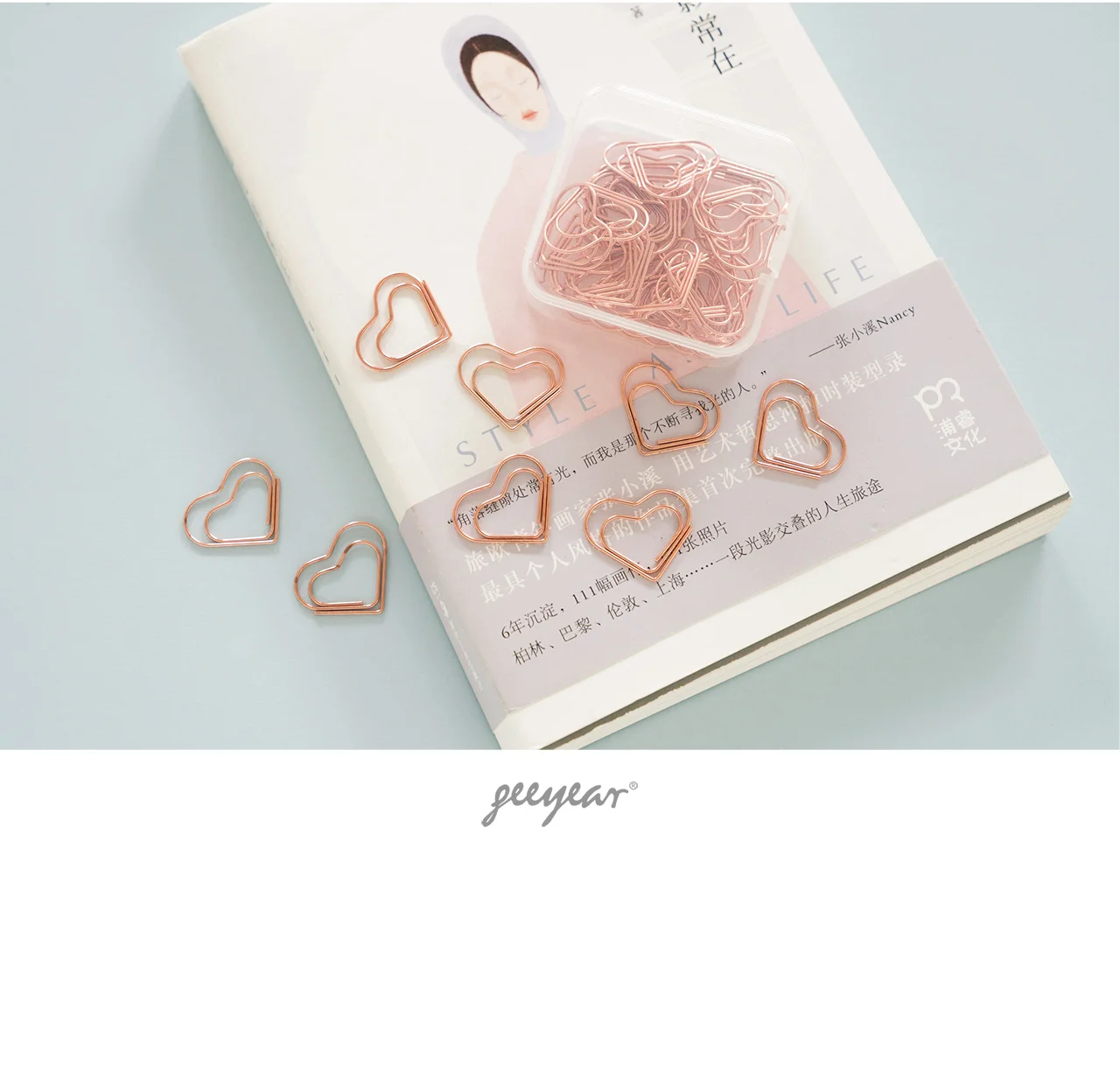 Пачка Kawaii Love Heart 25 шт./кор. металлический материал розовое золото бумажный зажим для книги канцелярский школьный офисный Канцтовары H0382