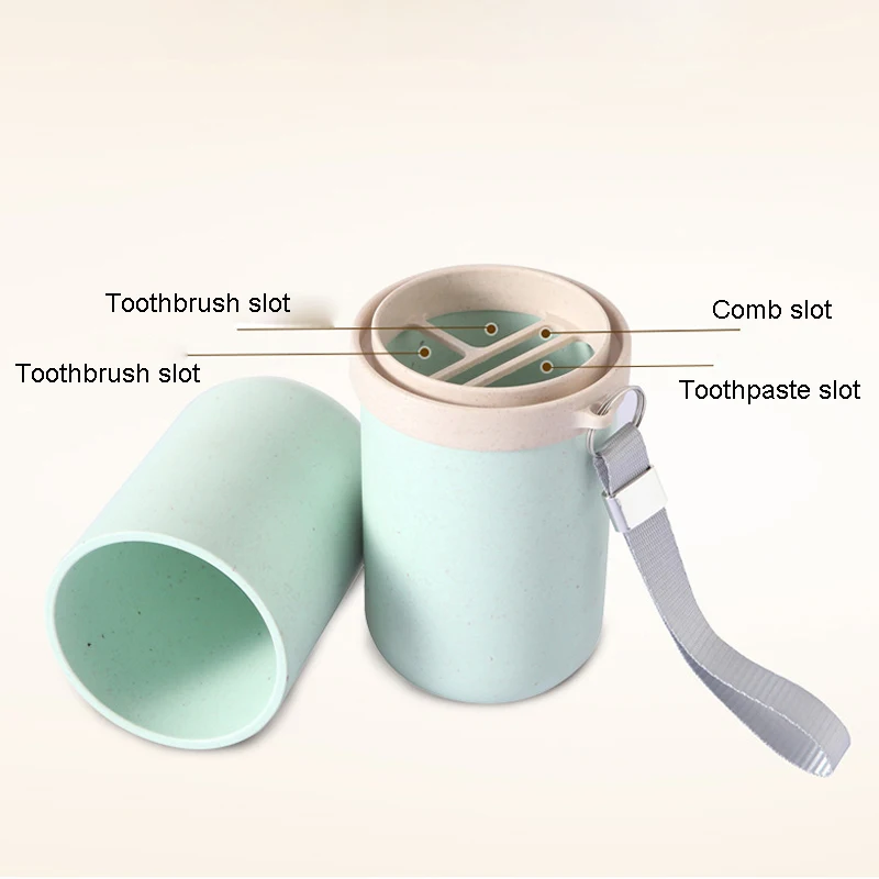 Портативный чехол для зубной щетки чашка Пшеничная солома зубная паста чашки контейнер экологически чистый двойной использовать инструмент для ванной кружка Scatole