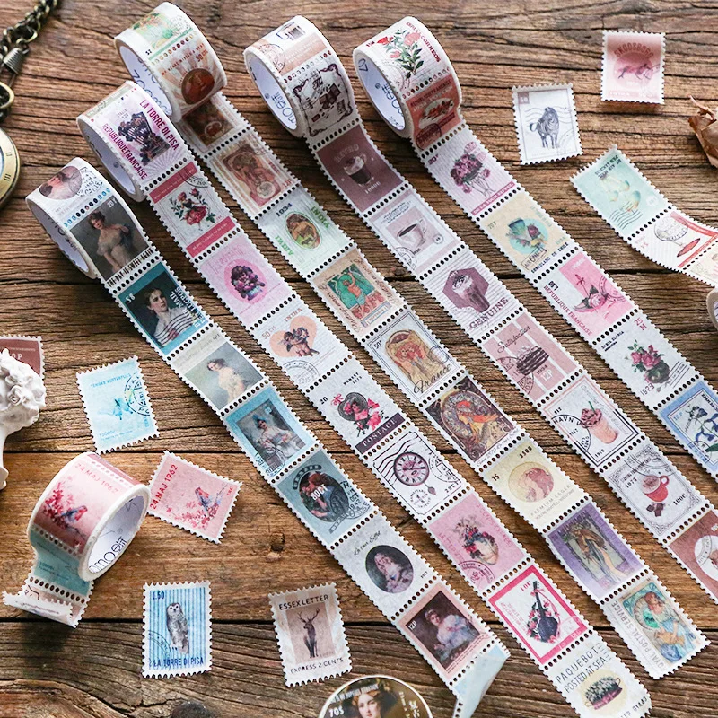 

1set/1lot Washi Masking Tapes Vintage stamp Decorative Adhesive Scrapbooking DIY Paper Japanese Stickers 3M