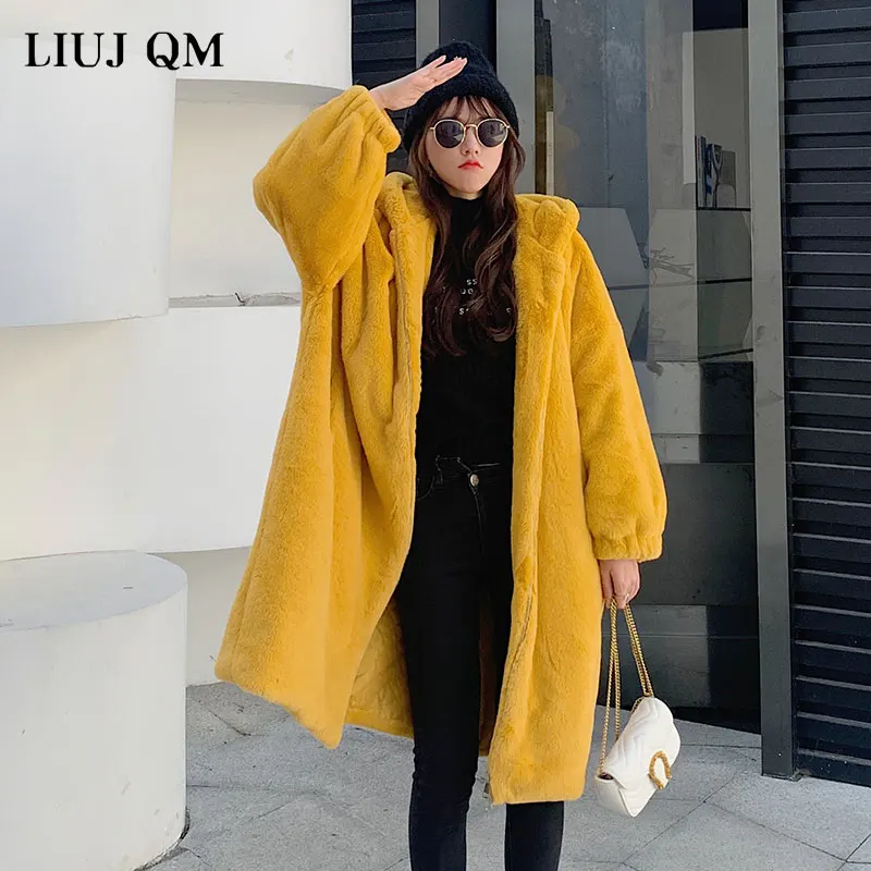 2020 Women Parka Winter clothes New Faux Rabbit