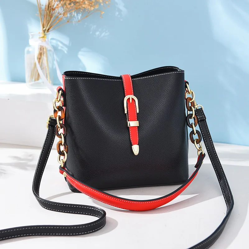 

WOMEN'S Bag 2019 New Style Bucket Bag Large Capacity Bag with Chain Versitile Fashion Shoulder Portable Shoulder Bag Summer Bag