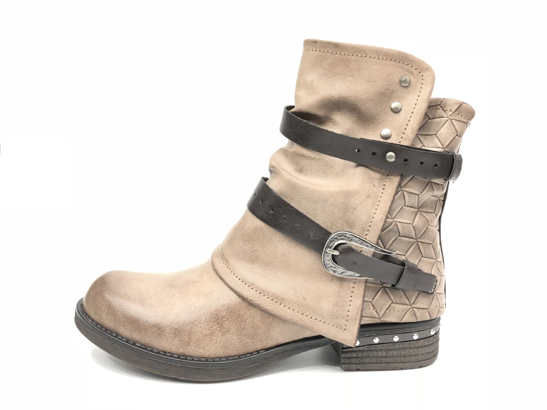 

Fashion Buckle Women Ankle Boots Rivet Round Toe Casual Vintage Jason Martins Boots Autumn 2019 Square Heel Chelsea Boots