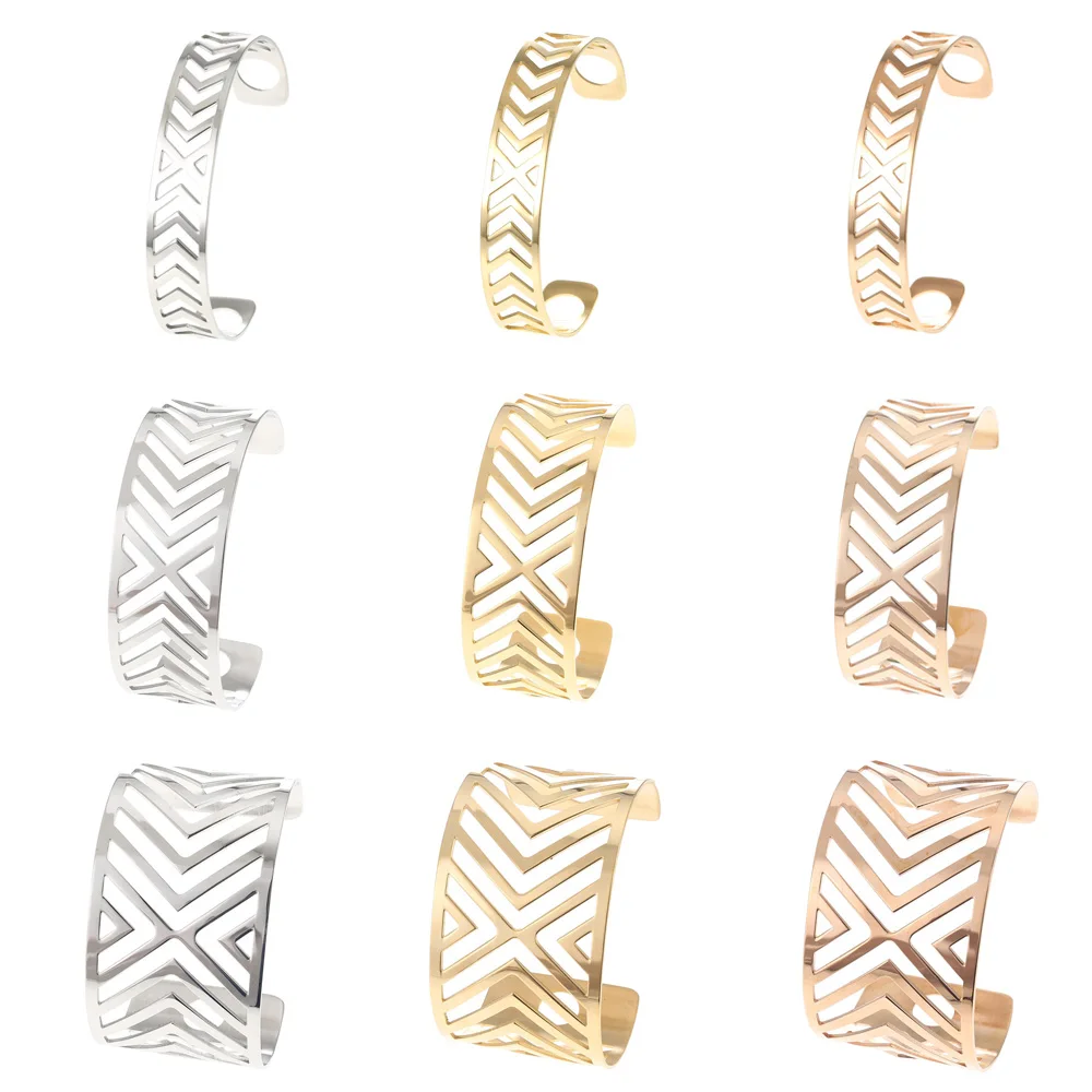 

Cremo Stainless Steel Bracelets & Bangles For Women Jewelry Cuff Bracelets Femme Interchangeable Leather Pulseiras