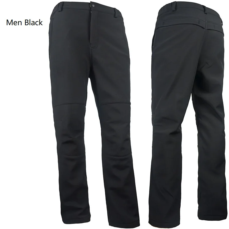 Men Winter Outdoor Hiking Pants Waterproof Windproof Thermal Fleece Softshell Camping Skiing Camping Climbing Trousers