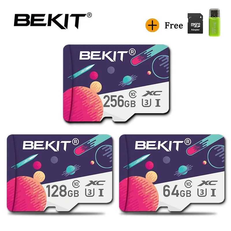 Bekit – carte Micro SD/U3, 8 go/32 go/64 go/256 go/128 go, classe 10, U1, carte mémoire originale pour téléphone