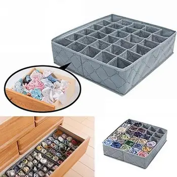 

30 Grid Foldable Drawer Divider Storage Socks Underwear Organizer Container Storage Box Closet Storage Makeup Non-woven P5I5