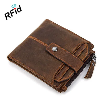 Рекламный кошелек для мужчин винтажный Feng Ma Pi Duo Ka Wei RFID антимагнитный с защитой от