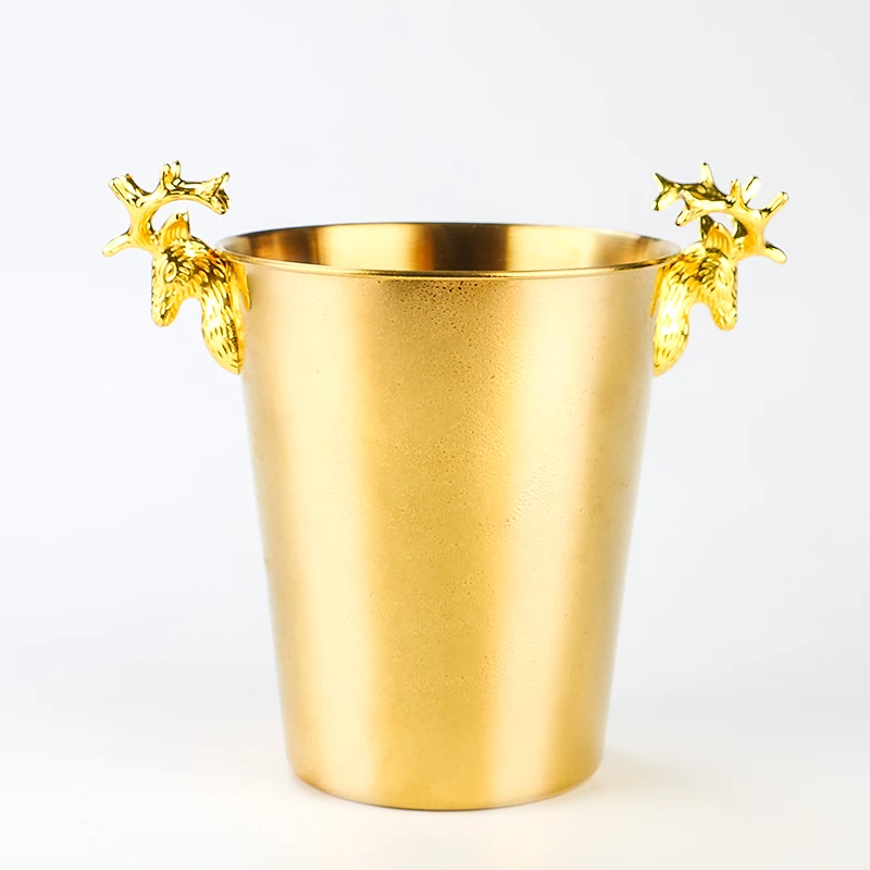 

Luxury Creative Deer Head Ice Bucket Stainless Steel Wine Champagne Barrel Ice Grain Barrel Bar Beer Household Size Barrels
