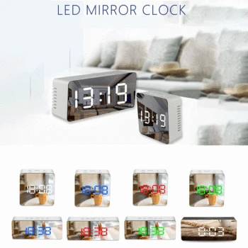 

Multifunction LED Digital Clock Bedroom Mirror Travel Alarm Temperature Display- Snooze Night Display for Home Office