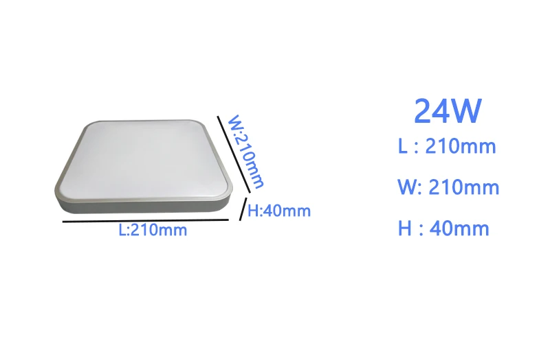 24W cold white Потолочные светодиодные светильники RC с регулируемой яркостью, квадратная современная лампа для спальни, гостиной, поверхностный монтаж, балкон, 24 Вт, 36 Вт, 40 Вт, потолочный светильник - Цвет корпуса: 24W cold white