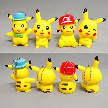 

Pokemon Pikachu Keychain Pvc Model Toy Pocket Monster Charmander Pichu Squirtle Bag Pendant Action Figure Toy For Kid Girl Gift