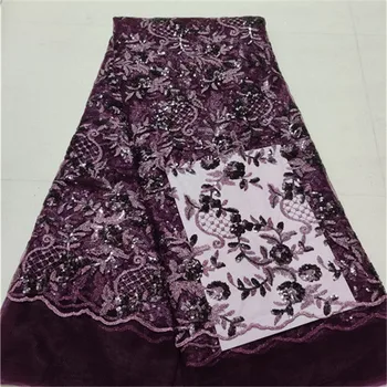 

Advanced African Lace Fabric With Sequin Nigerian Tulle Lace Fabric 2019 New High Quality French Net Lace For Women Dress