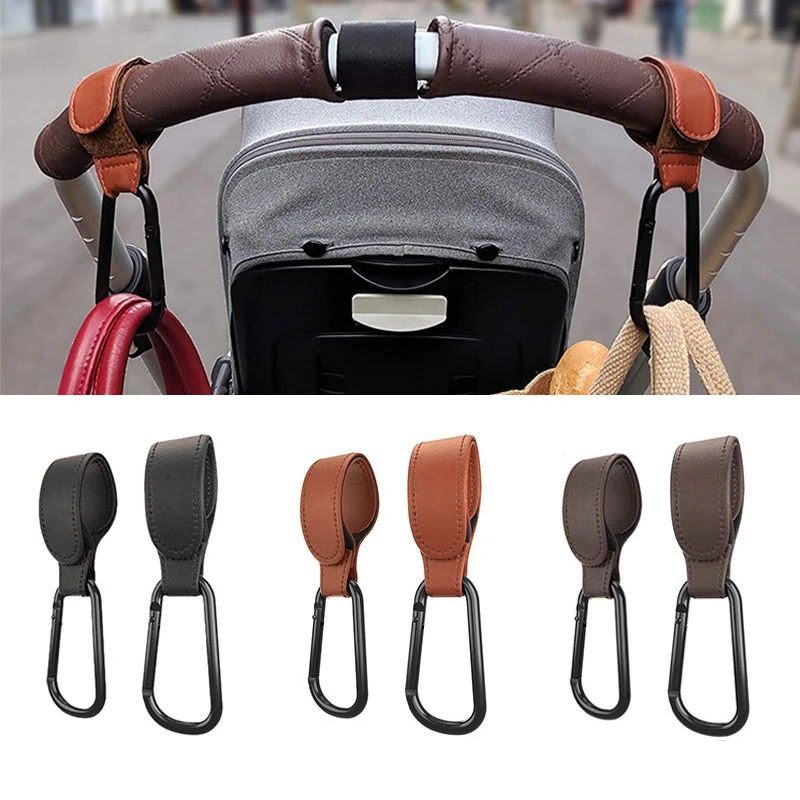 1/2 Pcs pu Leather Baby Bag Stroller Hook Rotate 360 Degree Rotatable Multi-function Stroller 2 in 1 Metal Hook Stand Accessorie baby stroller accessories diy	 Baby Strollers