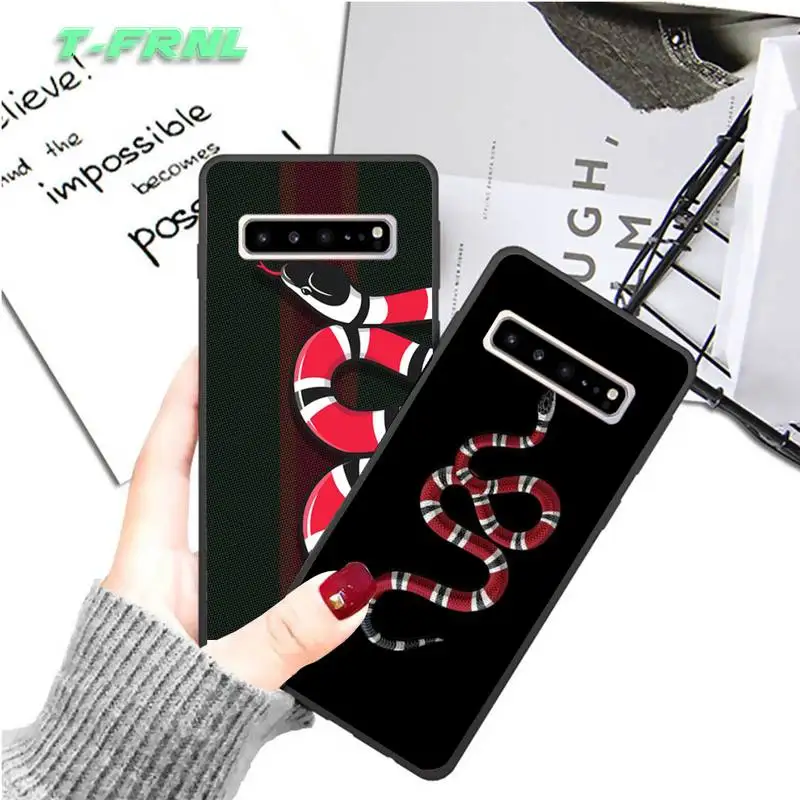 Роскошный брендовый чехол из коралловой змеи GG для samsung galaxy S8 S9 S10e S20 PLUS J6 J600 |