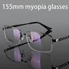 Oversized Myopia-glasses Men Big Wide Face Eyeglasses Frame Man with Optic Minus -100 to -500 Semi Rimless Eyewear Metal ► Photo 1/6