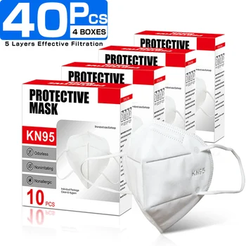 

40pcs Reusable Face Mask Filter Respirator Mouth Mask Anti Fog Dust-proof Pm2.5 95% Filtration Safety Dust 3D Masks