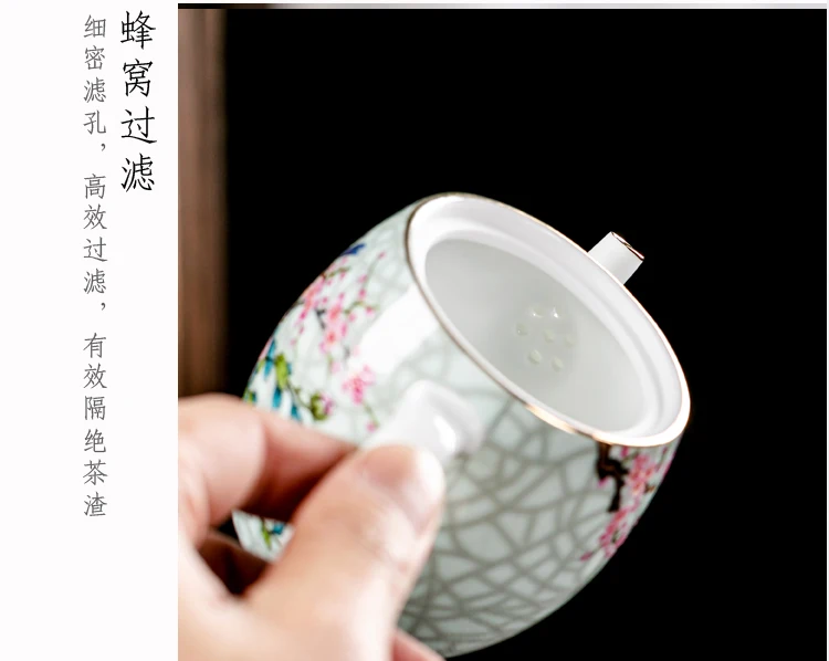 jingdezhen esmalte bule estilo chinês grande fabricante de chá lidar com pote único pote cerâmica azul branco kung fu chá conjunto doméstico