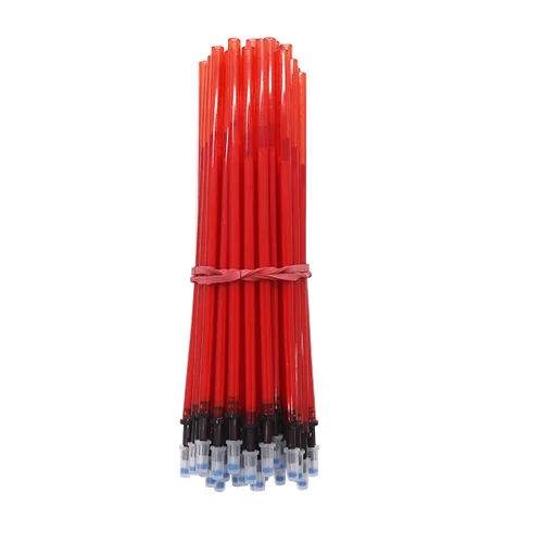 100PCS Red refill 100 шт./компл. гели ручка стираемая ручка с заправляемым стержнем стержень 0,5 мм стирающиеся ручки набор синий/черные/красные чернила, офисные школьные канцелярские принадлежности инструмент - Цвет графита: 100PCS Red refill
