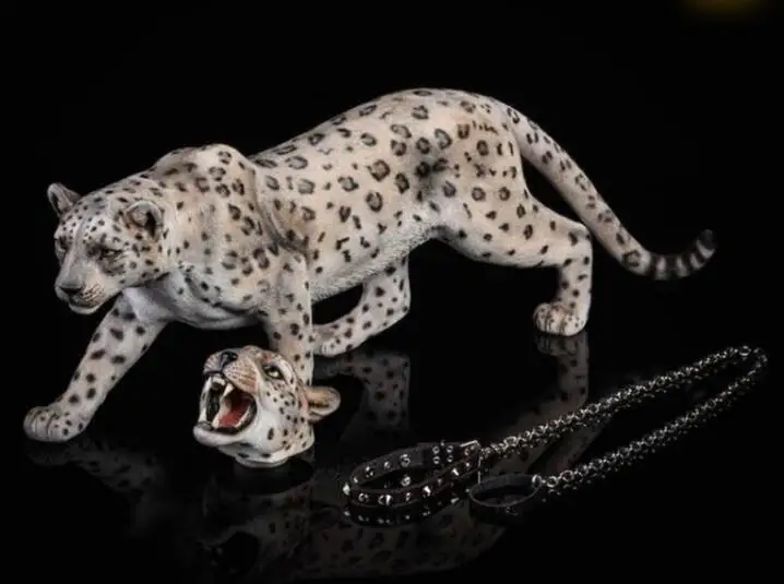 1/6 весы Jaguar Снежный Леопард Черная пантера Статуэтка для 12 дюймов Фигурка DIY Аксессуары сцена часть JXK игрушки модельки животных - Цвет: Белый