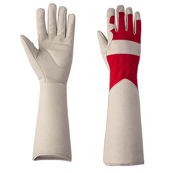 

Gardening Gloves Unisex Long Work Gauntlet Puncture Resistant with Long Cuff Forearm Protection Flower Planting Backyard Work