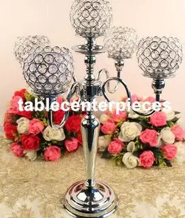 

New style Crystal Candelabras 5-Arms Candle Holders Pendants Wedding Centerpiece Candlestick Home Decoraion senyu831