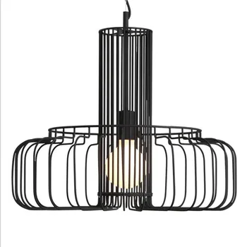 

Black/White Iron Pendant Light Metal Bird Nest Retro Loft Industrial Vintage Lamp Foyer Dining Room Restaurant Pendant Lamp 2027