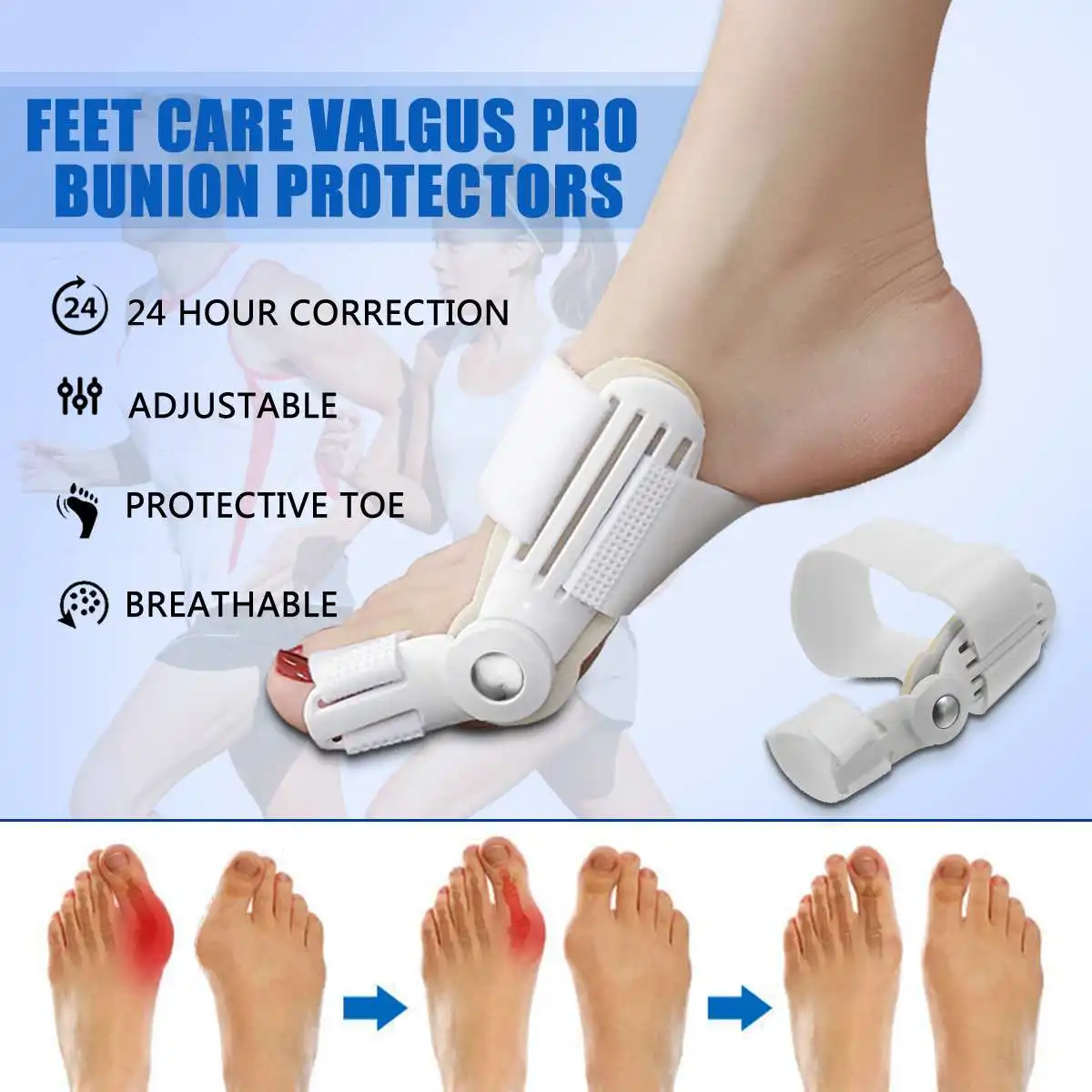 

1Pcs Bunion Protector Feet Care Orthotics Pedicure Tool Hallux Valgus Corrector Orthopedic Adjuster Bunion Foot Massager