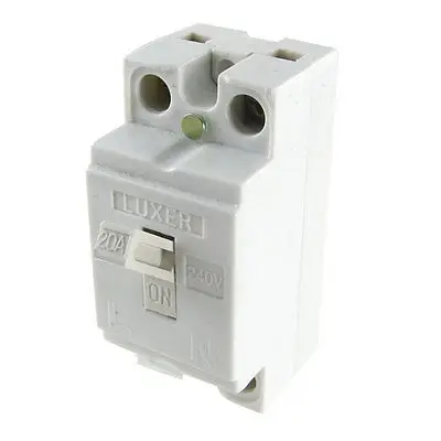 

Rectangle Front Mounting 20A AC 240V 2P1E Safety Breaker MCB with Screws