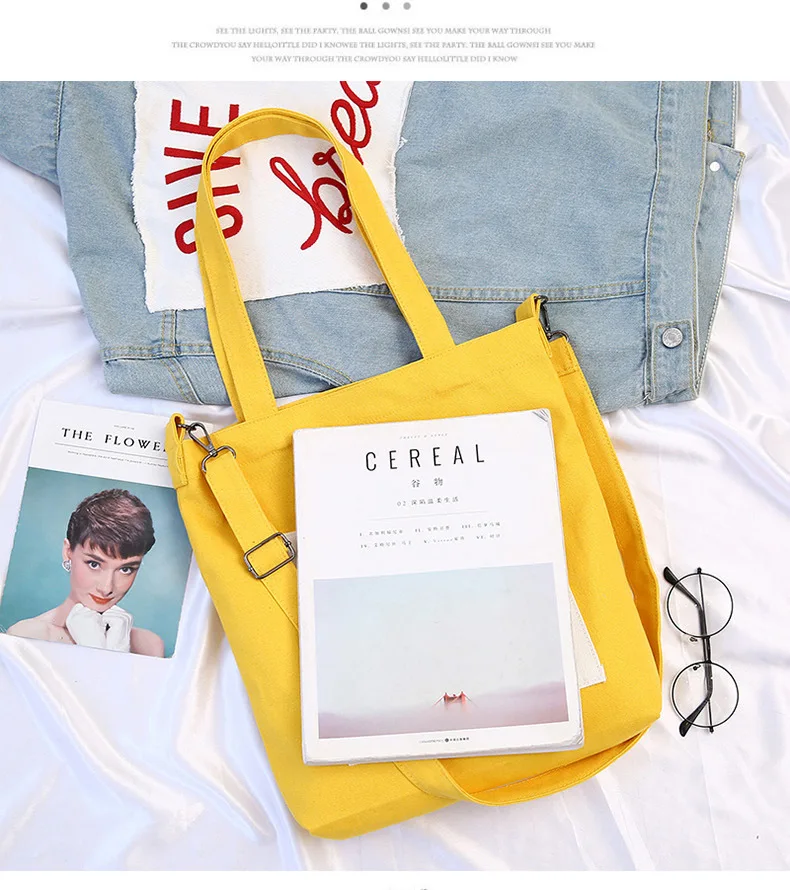 Autumn New Style Korean-style INS Canvas Bag Women's Shoulder Cross-body Simple Creative-Students Canvas Bag School Bag Wholesal
