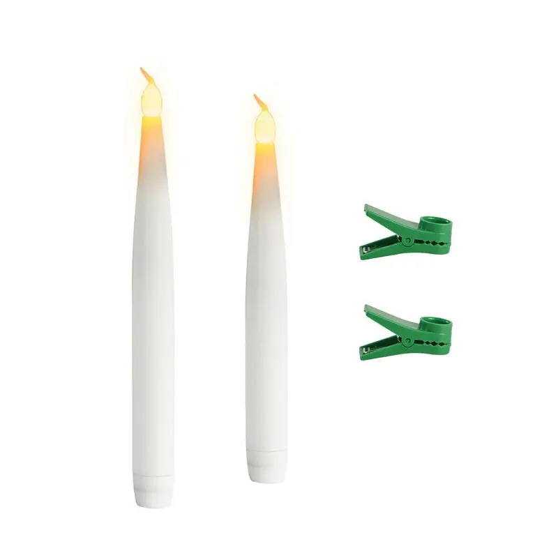 10 шт. беспламенная тонкая свеча свечи с зажимами светодиодный Электрический свечи для украшения рождественской елки домашний декор