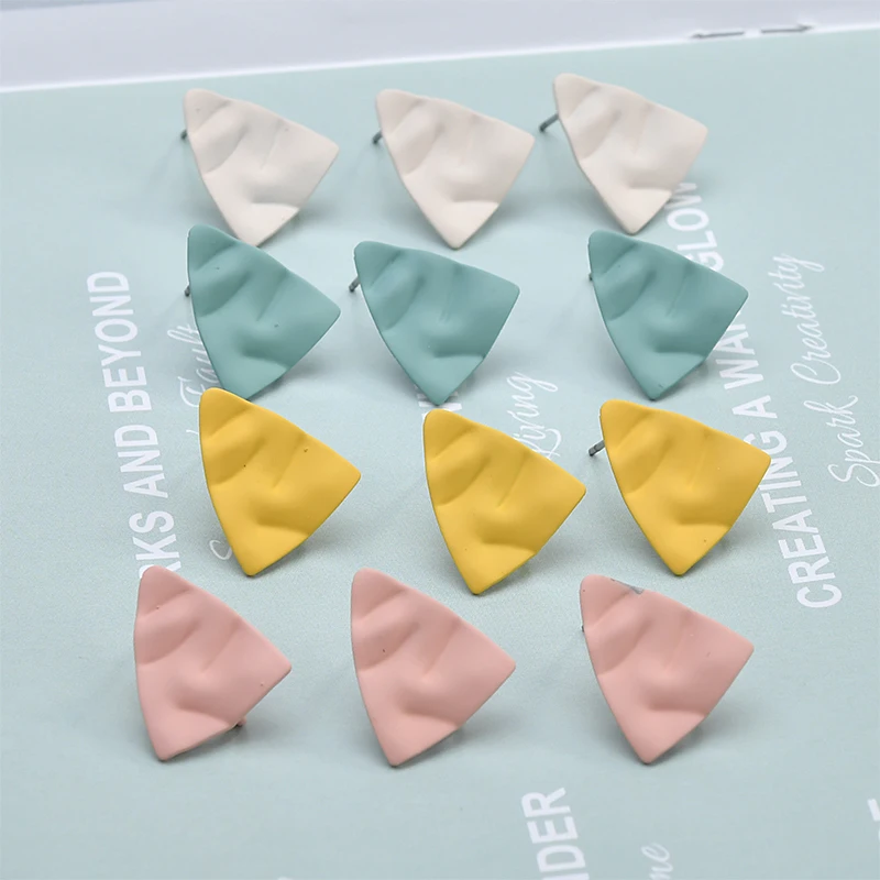 Весенне летние разноцветные треугольные серьги спрей Morandi сделай сам аксессуары