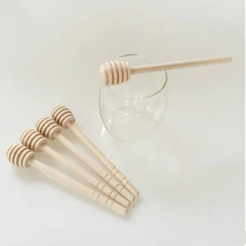 

50pcs/set Honey Wooden Dipper Drizzler 8/10/15cm Mini Large Coffee Stirring Rod Stick QDD1015