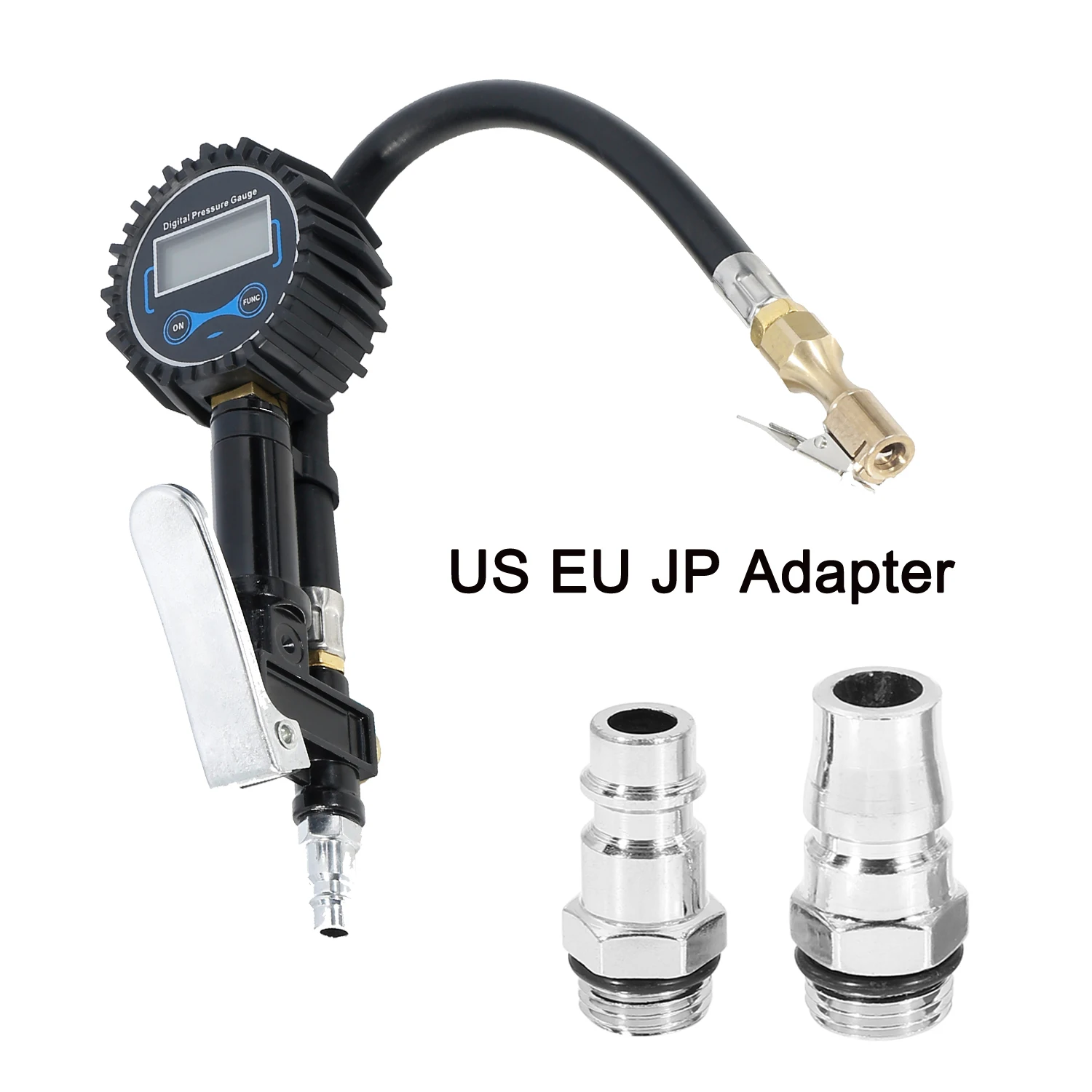 X Autohaux 0-220Psi Car Digital Us Jp Eu Gonfiatore Di Pressione Dei Pneumatici Manometro Set Retroilluminazione Tester Ugello Di Aspirazione Dell'Ari