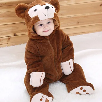 

Baby Long Sleeve Duffy Bear Cosplay Costume Cute Animal Rompers Pajamas Hooded For Boys Girls Warm Cotton Footed Overall Clothes