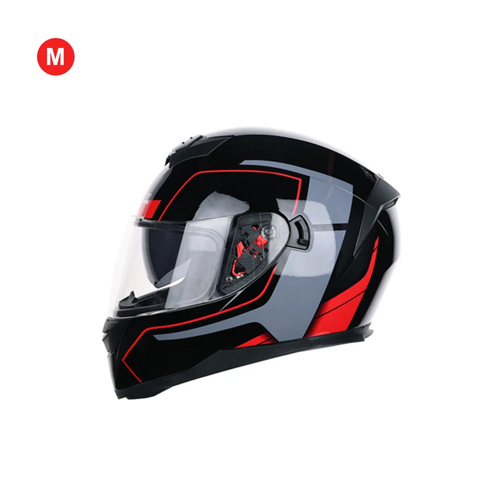 JIEKAI Motorcycle Helmets Full Face Racing Helmet Universal Face Racing Helmet Horn Motorbike ABS Ghost(Black+ Blue) Durable