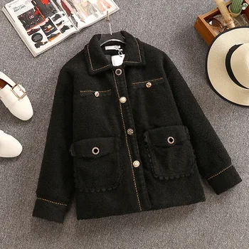 

2020 Autumn & Winter New Arrival Cotton Quilt Korean Version Thick Cotton Coat Loose Imitation Lamb Wool Coat Free Shipping