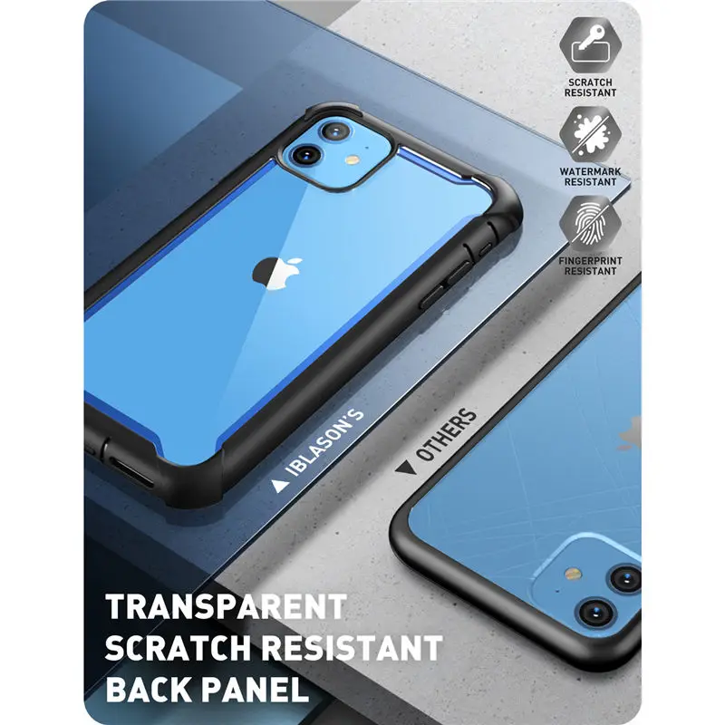  For iPhone 11 Case 6.1 inch (2019 Release) i-BLASON Ares Full-Body Rugged Clear Bumper Cover Case w