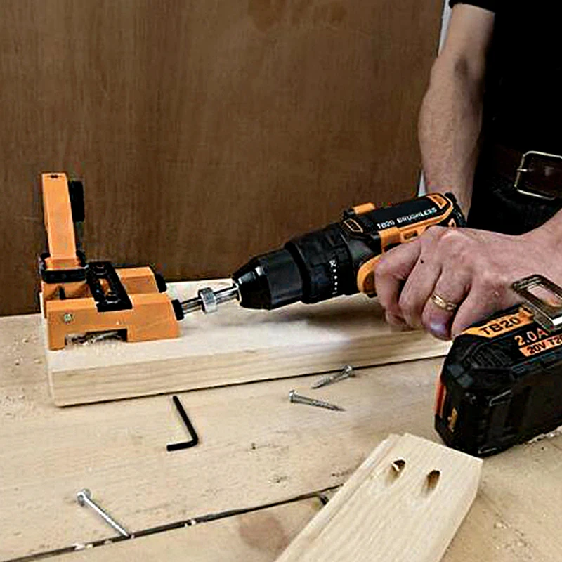 Adjustable Pocket Hole Drill Guide Kit  Drilling Hole Puncher Locator Jig DIY Carpentry Woodworking Adjustable Pocket Hole Tools