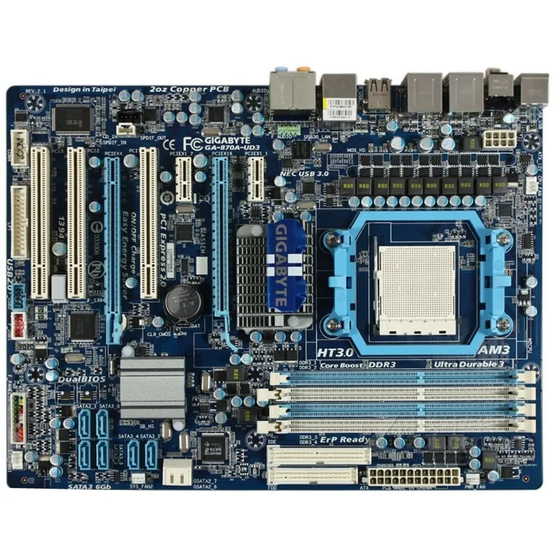 original For AMD 870 motherboard for Gigabyte GA-870A-UD3 DDR3 Socket AM3 870A-UD3 Desktop Motherboard |