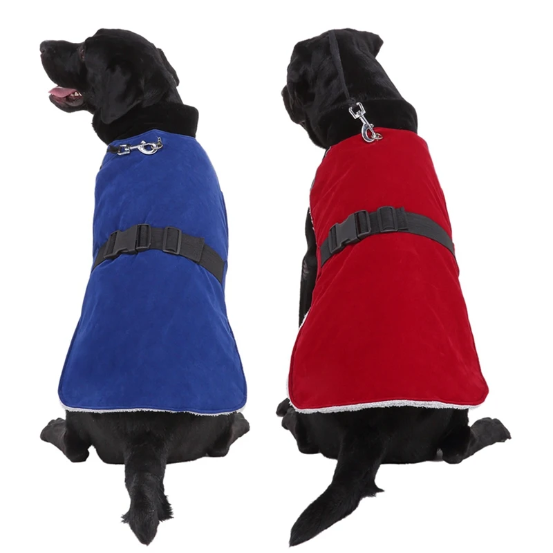 

Pet Soft Winter Clothes British Style Warm Suede Coat With Waist Belt Pets Jacket Fashion Clothing For Medium And Large Dog