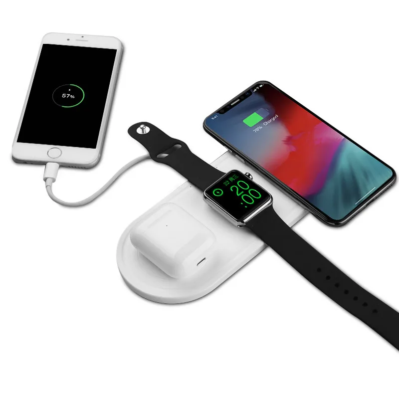 

Three-in-One Wireless Charger Applicable Apple Mobile Phone Watch Earphones Multifunction Bracket Wireless Charging