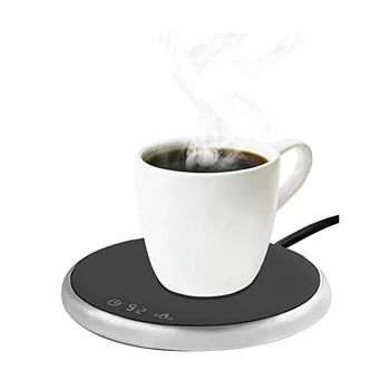 

THE V FAMILY Coffee Mug Warmer Electric Smart Beverage Warmer with Timer & Temperature Control,for Home-Metallic Silver US Plug